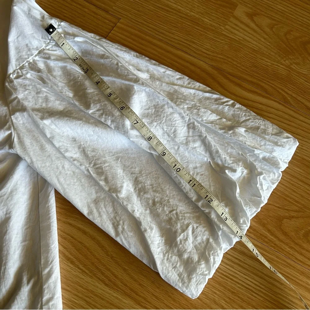 Zara White Billowy Voluminous Puff Sleeves Top Small